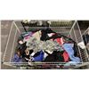 Image 2 : ROLLING METAL WIRE BIN OF ASSORTED CLOTHING *MUST TAKE ALL/BIN INCLUDED*