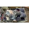 Image 2 : ROLLING METAL WIRE BIN OF ASSORTED BLANKETS *MUST TAKE ALL/BIN INCLUDED*