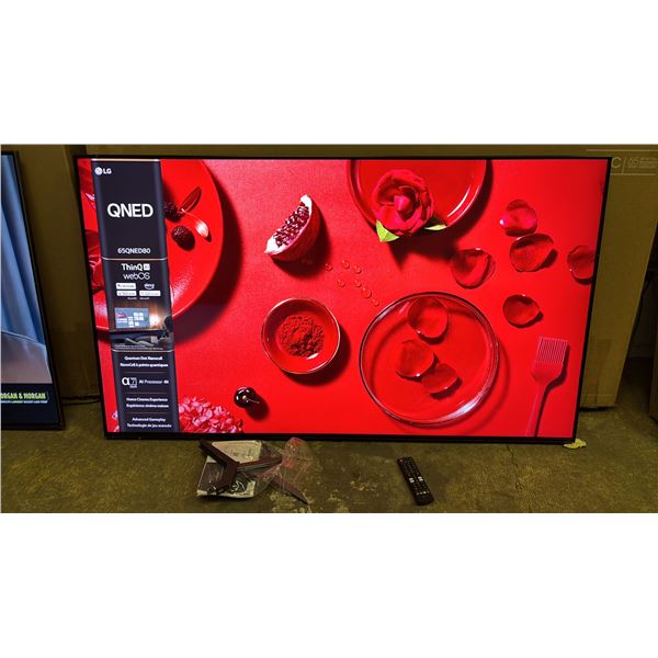 LG 65" 4K QNED THINQ AI TV WITH STAND, REMOTE & BOX