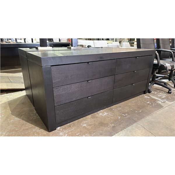 6-DRAWER DARK WOOD DRESSER