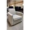 Image 1 : GREY UPHOLSTERED ARM CHAIR *NEEDS CLEANING*
