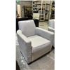 Image 3 : GREY UPHOLSTERED ARM CHAIR *NEEDS CLEANING*