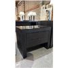 Image 1 : DARK WOOD 2 DRAWER NIGHTSTAND WITH REMOVABLE GLASS TOP
