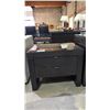 Image 2 : DARK WOOD 2 DRAWER NIGHTSTAND WITH REMOVABLE GLASS TOP