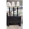 Image 2 : DARK WOOD 2 DRAWER NIGHTSTAND WITH REMOVABLE GLASS TOP