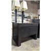 Image 3 : DARK WOOD 2 DRAWER NIGHTSTAND WITH REMOVABLE GLASS TOP
