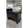 Image 1 : DARK WOOD 2 DRAWER NIGHTSTAND WITH REMOVABLE GLASS TOP