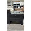 Image 2 : DARK WOOD 2 DRAWER NIGHTSTAND WITH REMOVABLE GLASS TOP