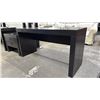 Image 1 : DARK WOOD 6' WIDE DESK WITH 1 DRAWER & REMOVABLE GLASS TOP