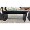 Image 2 : DARK WOOD 6' WIDE DESK WITH 1 DRAWER & REMOVABLE GLASS TOP