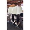 Image 2 : PAIR OF CONTEMPORARY TABLE LAMPS WITH SHADES & POWER OUTLETS IN THE BASE