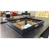 Image 3 : HANDLED WOOD TRAY WITH MIRRORED BASE: 18.75"W X 16.75"D X 2.5"T
