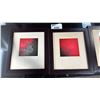 Image 2 : (3) FRAMED  & MATTED ABSTRACT PRINTS: 16" X 14"