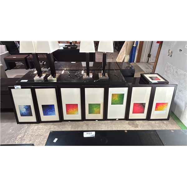 (7) ASSORTED FRAMED & MATTED ABSTRACT PRINTS: 28" X 16"