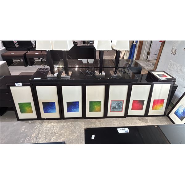 (7) ASSORTED FRAMED & MATTED ABSTRACT PRINTS: 28" X 16"