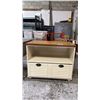 Image 2 : GREY PAINTED TABLE TOP MIRROR & SHUTTERED LATERAL FILE CABINET
