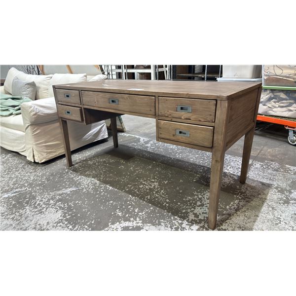RECLAIMED WOOD 59" WIDE 5-DRAWER DESK