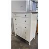 Image 1 : 5-DRAWER WHITE PAINTED WOOD TALLBOY DRESSER