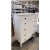 Image 3 : 5-DRAWER WHITE PAINTED WOOD TALLBOY DRESSER