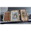 Image 1 : (3) DECORATIVE TRAYS & A METAL LETTER OPENER