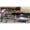 Image 2 : SHELF OF ASSORTED ITEMS INCLUDING; KIDS ALUMINUM BASEBALL BATS, RAZER SCOOTERS, BIKE PUMP & MORE