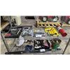 Image 1 : SHELF OF ASSORTED ITEMS INCLUDING; STANLEY FLASHLIGHT SET, STANLEY PROFESSIONAL GRADE 19PC SOCKET