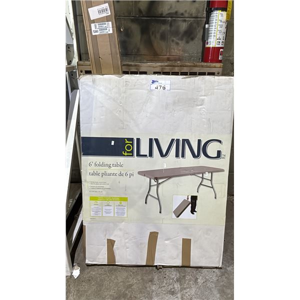 FOR LIVING 6' FOLDING TABLE