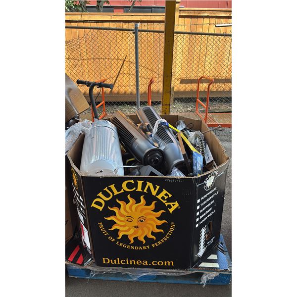 PALLET OF ASSORTED ITEMS INCLUDING; TOWER FANS, KITCHEN FAUCET, ELECTRIC SCOOTER & MORE