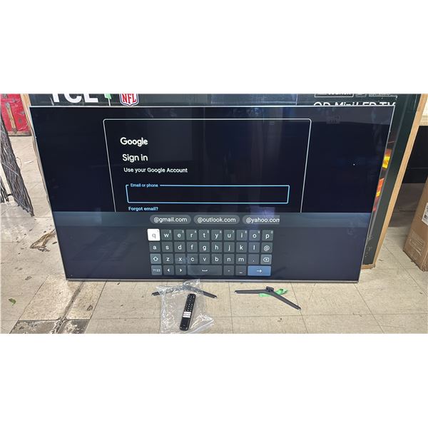 TCL 65" QM8K SERIES QD-MINI LED QLED 4K UHD SMART TV WITH STAND, REMOTE & BOX