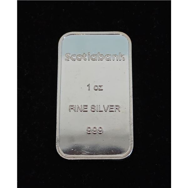 1 OZ. .999 FINE SILVER SCOTIABANK BAR