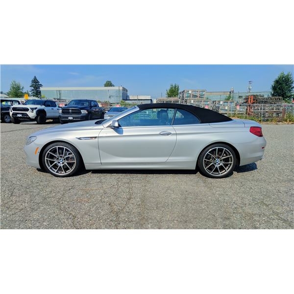 2012 BMW 650I, 2DR CONVERTIBLE, GREY, VIN WBALZ3C55CDL70687