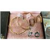 Image 3 : ASSORTED FASHION JEWELRY, VTG. TOOLED LEATHER WALLET & CUTICLE TRIMMERS *MANY SINGLE EARRINGS &