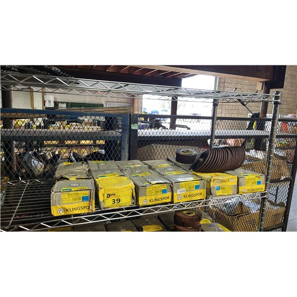 SHELF OF *NEW* KLINGSPOR KRONENFLEX A 30 M SPECIAL GRINDING DISCS: 5" X 1/4" X 7/8"