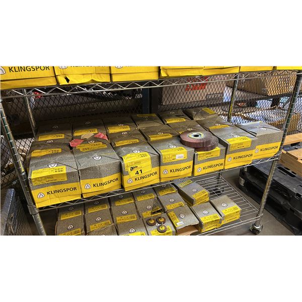 SHELF OF *NEW* KLINGSPOR SM 611W ABRASIVE MOPS: 6"X 1" X 1"