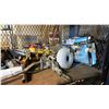 Image 2 : SHELF OF ASSORTED TOOLS: RIDGID DRAIN SNAKE, TOOL BAGS & CONTENTS, WINCH, HOLE SAW CUTTERS & MORE