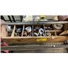 Image 2 : ACETYLENE TANK & WOOD TOOL BOX OF ASSORTED PIPE FITTINGS