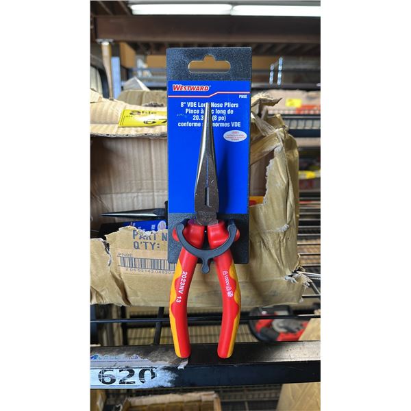 (5) BOXES OF *NEW* WESTWARD 8" VDE LONG NOSE PLIERS