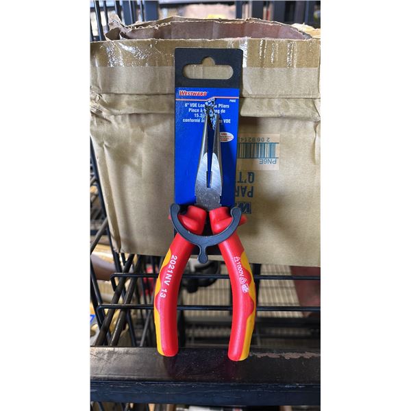 (5) BOXES OF *NEW* WESTWARD 8" VDE LONG NOSE PLIERS