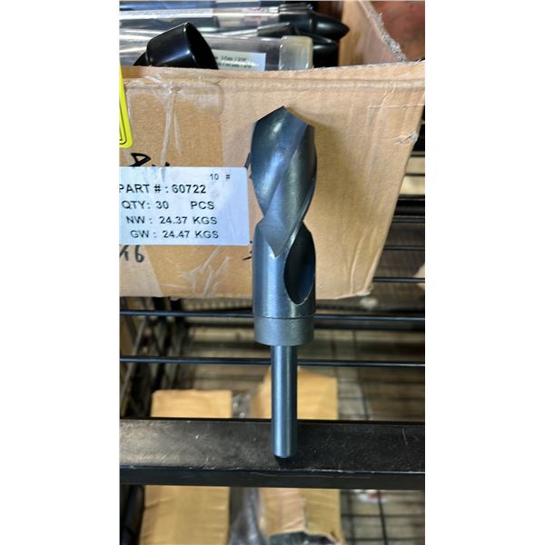 BOX OF *NEW* TDC SILVER & DEMING BLACK OXIDE FINISH 1-3/16" 3-FLATS DRILL BITS