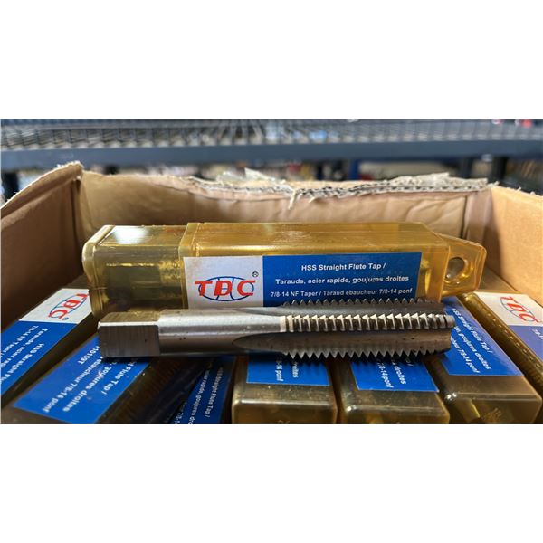 BOX OF *NEW* TDC HSS STRAIGHT FLUTE TAPS: 7/8-14 NF TAPER/T10159P