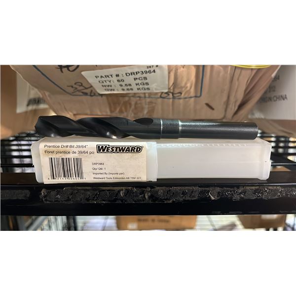 BOX OF *NEW* WESTWARD 39/64" PRENTICE DRILL BITS