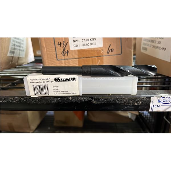 BOX OF *NEW* WESTWARD 43/64" PRENTICE DRILL BITS