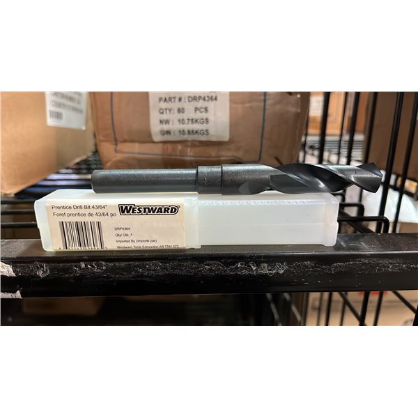 BOX OF *NEW* WESTWARD 43/64" PRENTICE DRILL BITS