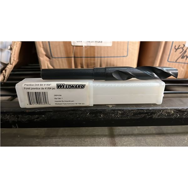 BOX OF *NEW* WESTWARD 41/64" PRENTICE DRILL BITS