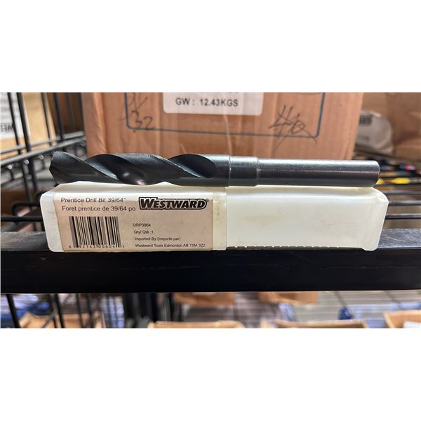BOX OF *NEW* WESTWARD 39/64" PRENTICE DRILL BITS