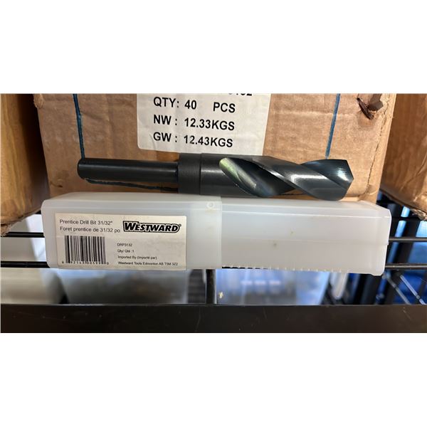 BOX OF *NEW* WESTWARD 31/32" PRENTICE DRILL BITS