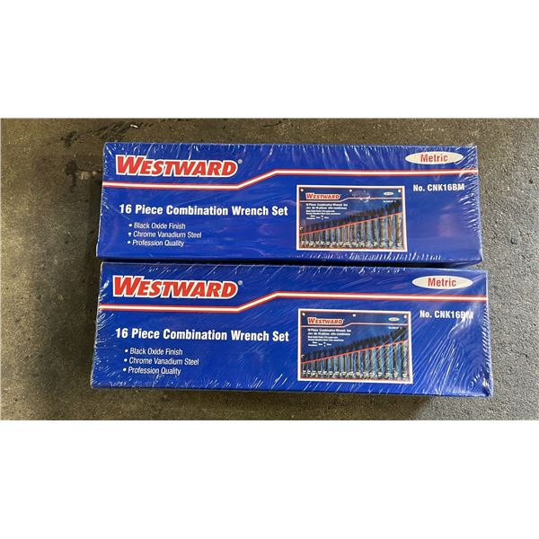 (2) *NEW SEALED* WESTWARD 16 PIECE COMBINATION WRENCH SETS