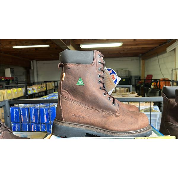 *NEW IN BOX* PAIR OF DAFFO MODE INDUSTRIALS MEN'S DW-908 DK. BROWN STEEL TOE WORK BOOTS: SIZE 11W