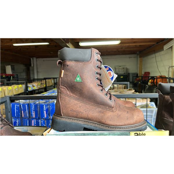 *NEW IN BOX* PAIR OF DAFFO MODE INDUSTRIALS MEN'S DW-908 DK. BROWN STEEL TOE WORK BOOTS: SIZE 11W