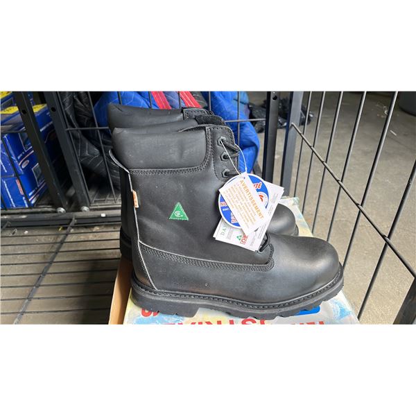 *NEW IN BOX* PAIR OF DAFFO MODE INDUSTRIALS MEN'S DW-908 DK. BROWN STEEL TOE WORK BOOTS: SIZE 11W